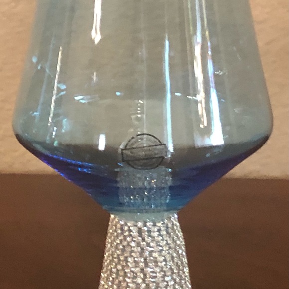 Blue Rhinestone Stemless Wine Glasses 2 NWT - Picture 4 of 5
